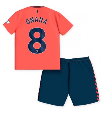 Everton Amadou Onana #8 Segunda Equipación Niños 2023-24 Manga Corta (+ Pantalones cortos)